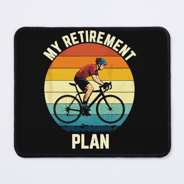Item preview, My Retirement Plan Cycling - Funny Bicycle Cyclist Retro Sunset Art designed and sold by BendyBeasts.