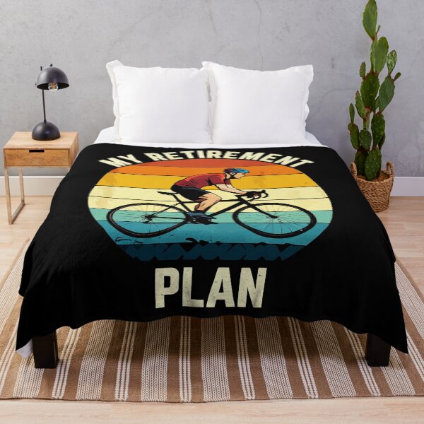Item preview, My Retirement Plan Cycling - Funny Bicycle Cyclist Retro Sunset Art designed and sold by BendyBeasts.