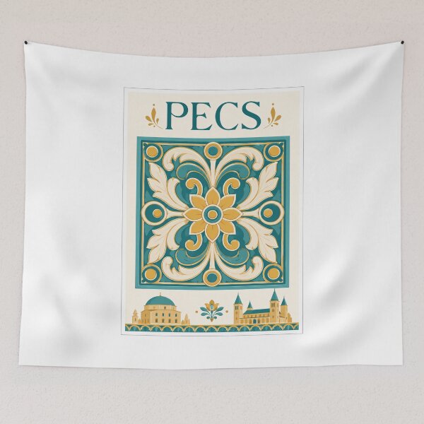 Item preview, Pecs Ornamental Tile Travel Poster designed and sold by Beyond Destinations.