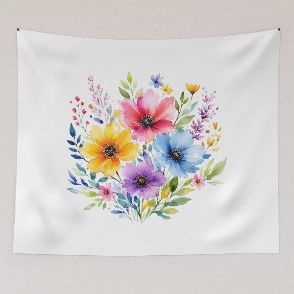Item preview, Watercolor painted wildflowers designed and sold by trendspatterns.