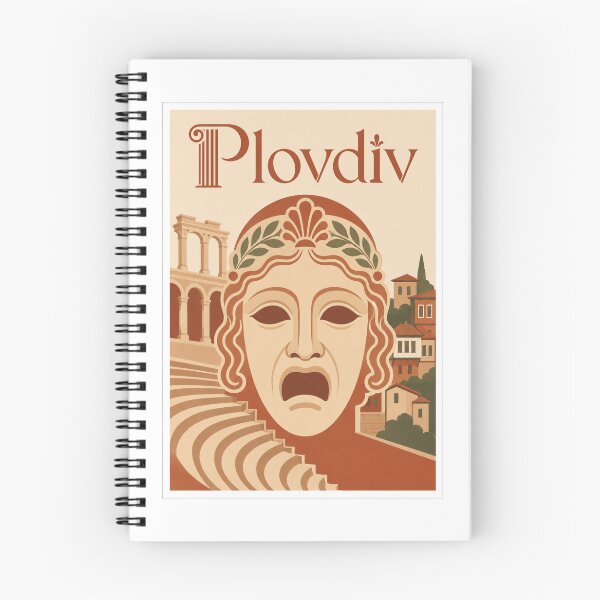 Item preview, Plovdiv Ancient Theatre Mask Travel Poster designed and sold by Beyond Destinations.