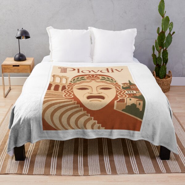 Item preview, Plovdiv Ancient Theatre Mask Travel Poster designed and sold by Beyond Destinations.