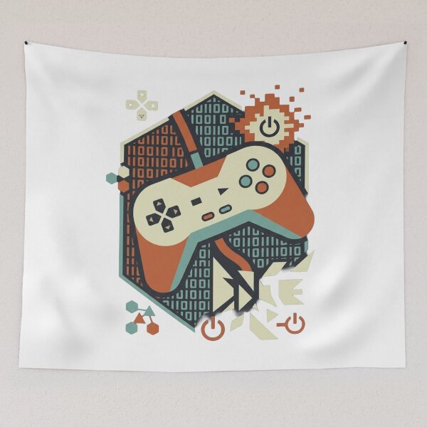 Item preview, Retro Gaming Controller - Binary Code Abstract Art designed and sold by Dzblack.
