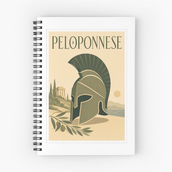 Item preview, Peloponnese Spartan Helmet Travel Poster designed and sold by Beyond Destinations.