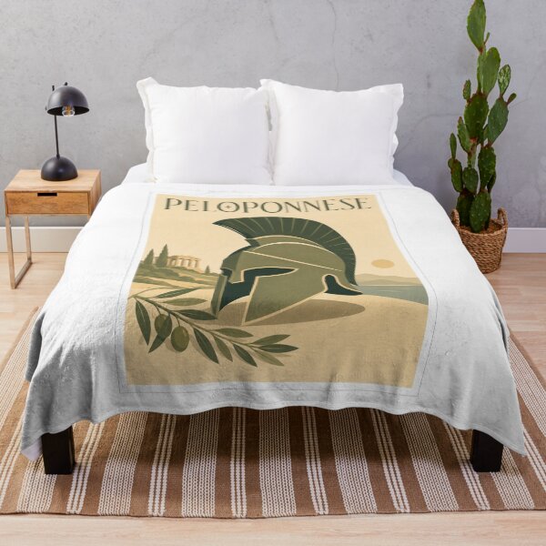 Item preview, Peloponnese Spartan Helmet Travel Poster designed and sold by Beyond Destinations.