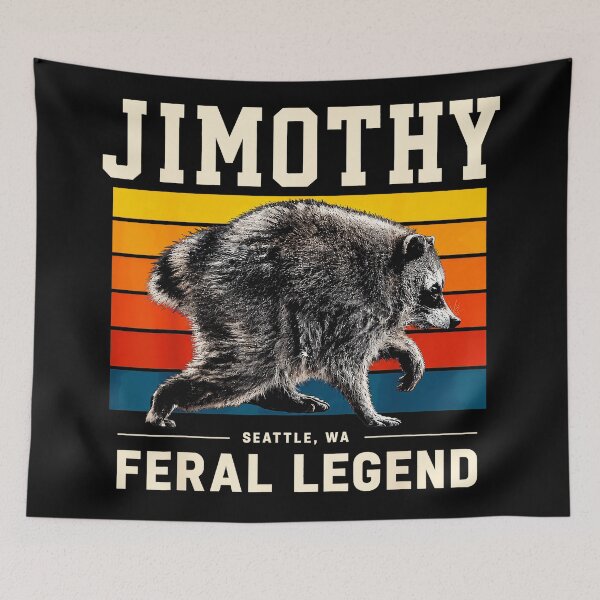 Item preview, Jimothy Feral Legend Seattle Wa Raccoon Wildlife Fan designed and sold by Hugosploosh.