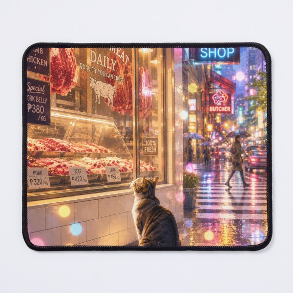 Item preview, Stray Alley Cat at the Meat Shop Window designed and sold by Mindworx21.