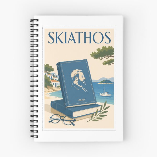 Item preview, Skiathos Papadiamantis Books Travel Poster designed and sold by Beyond Destinations.
