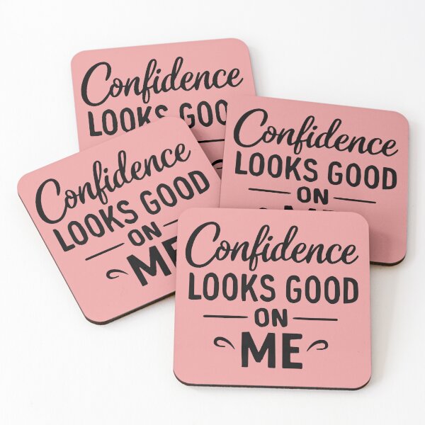 Item preview, Confidence Looks Good on Me – Feminine Inspirational Typography T-Shirt Design designed and sold by KAM-KAM-STORE.