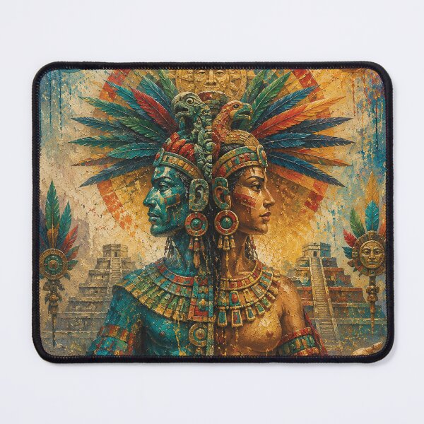 Item preview, Aztec Lord of Duality Ometecuhtli painting. designed and sold by GalleryKauffeld.