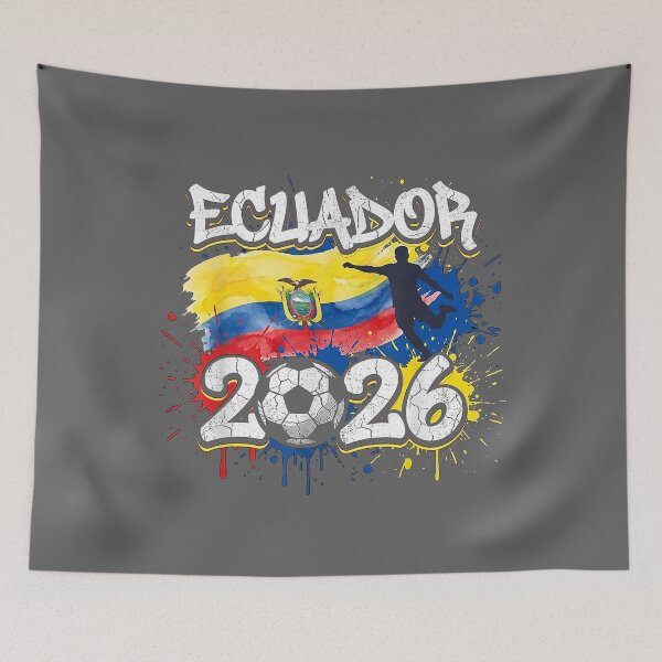 Item preview, Ecuador 26 Fan Paint Splash Ecuadorian Flag Graffiti Art designed and sold by KristineLi.