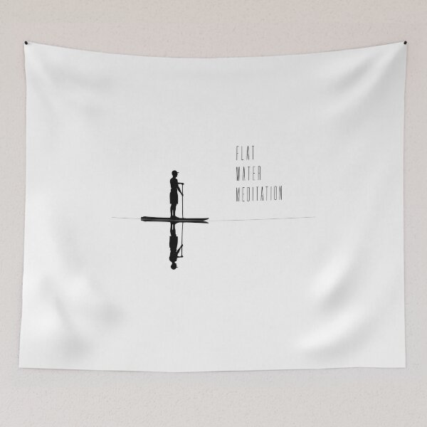 Item preview, Flat Water Meditation Minimalist SUP Silhouette Art Print Sticker Paddle Board Gift designed and sold by sharifex.