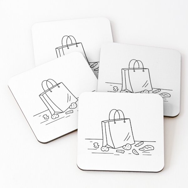 Item preview, A shopping tote tipped over with groceries spilled out designed and sold by rasagamastore.