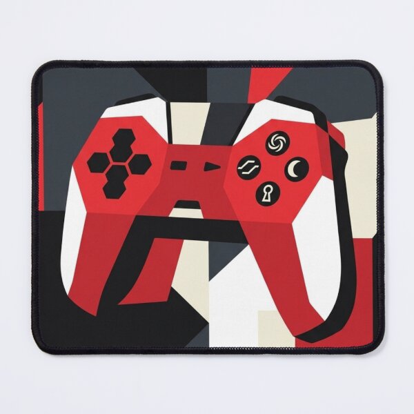 Item preview, Geometric Red Gaming Controller - Abstract Gamer Art designed and sold by Dzblack.