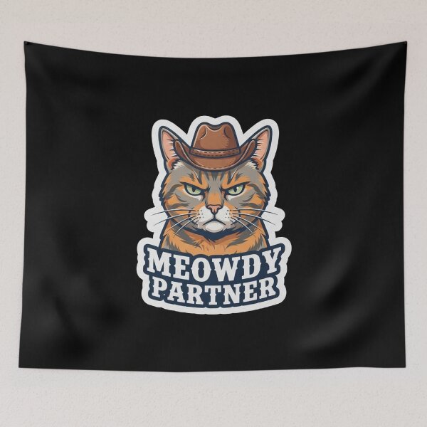 Item preview, Tough Cowboy Cat Meowdy Partner Graphic designed and sold by Owcomm.