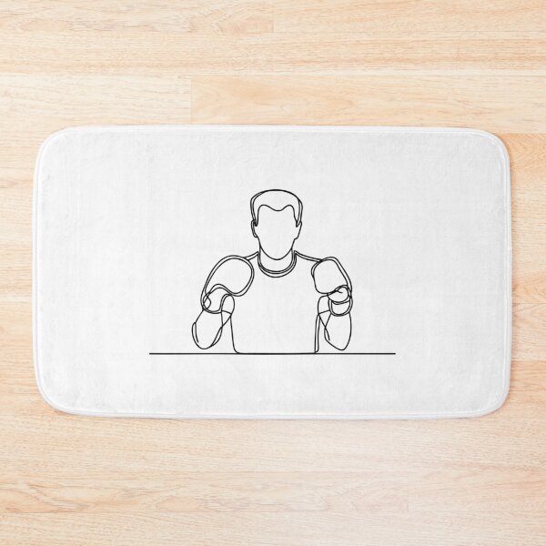 Item preview, A punching pose silhouette shown on a gym backdrop designed and sold by rasagamastore.