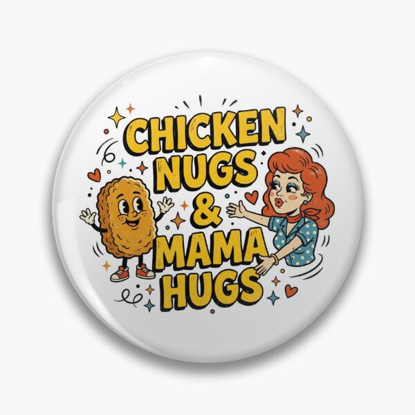 Item preview, Chicken Nugs & Mama Hugs Retro Cute Mom Life designed and sold by raedattia.