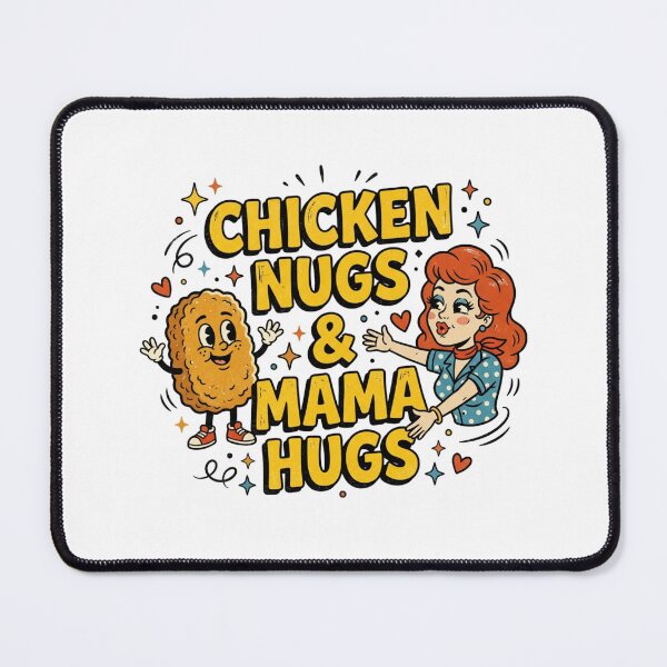 Item preview, Chicken Nugs & Mama Hugs Retro Cute Mom Life designed and sold by raedattia.