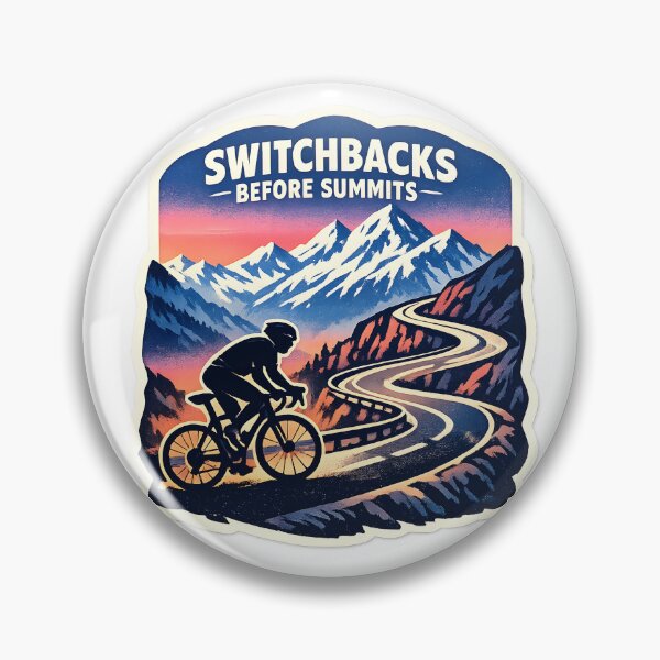 Item preview, Switchbacks Before Summits - Retro Alpine Cycling Adventure designed and sold by MustHaveVibes.