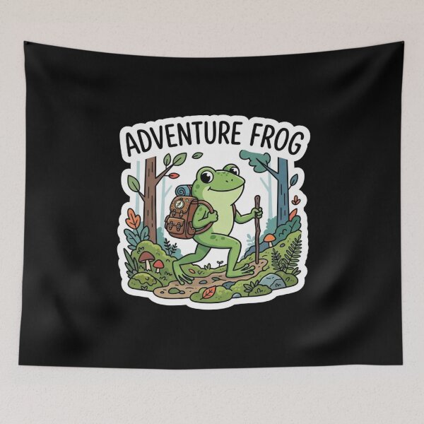 Item preview, Cute Adventure Frog Hiking In The Forest designed and sold by Owcomm.