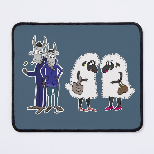 Item preview, Funny Goats and Sheep Couple Sticker | Tracksuit GOATs and Fashion Ewes Cartoon designed and sold by MyxaART.