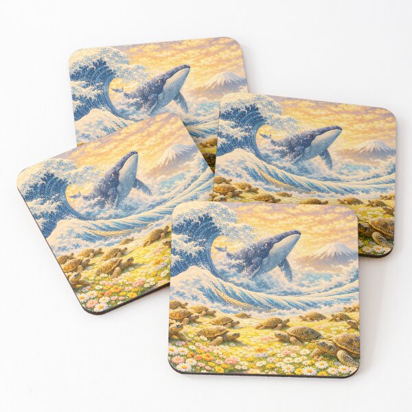 Item preview, Great Wave of the Whale and Turtles designed and sold by M-Y-A-R-T-.