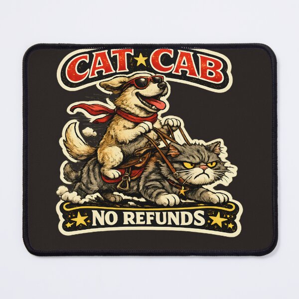 Item preview, Cat Cab No Refunds Funny Dog Riding Cat designed and sold by MustHaveVibes.