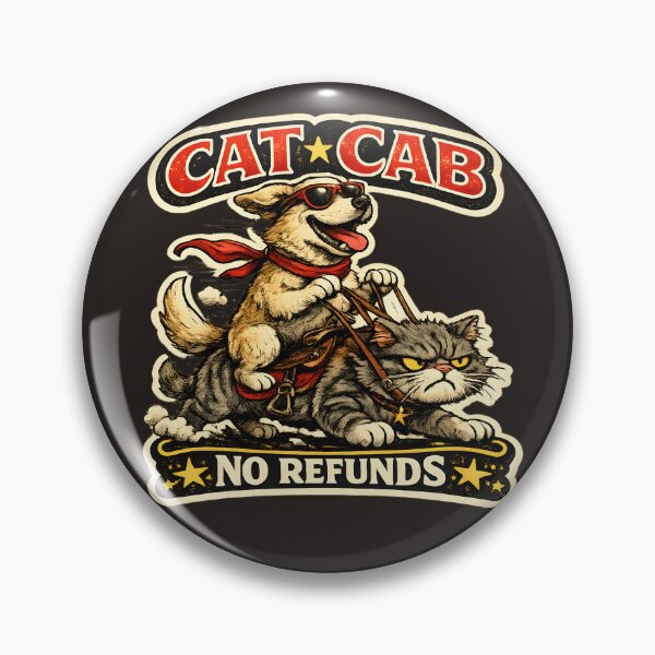Item preview, Cat Cab No Refunds Funny Dog Riding Cat designed and sold by MustHaveVibes.