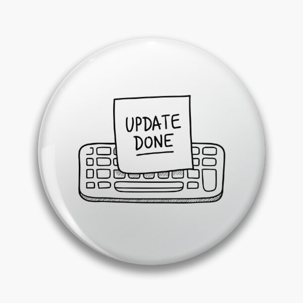 Item preview, A sticky note that says update done placed on a keyboard designed and sold by rasagamastore.