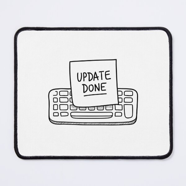 Item preview, A sticky note that says update done placed on a keyboard designed and sold by rasagamastore.