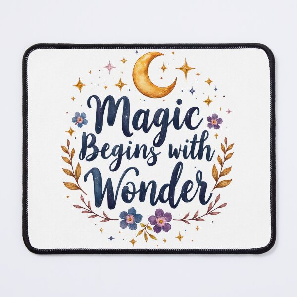 Item preview, Magic Begins with Wonder – Celestial Moon Stars Floral Art designed and sold by Connys Colorful World.