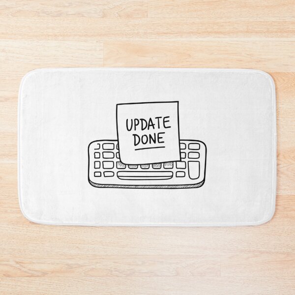 Item preview, A sticky note that says update done placed on a keyboard designed and sold by rasagamastore.