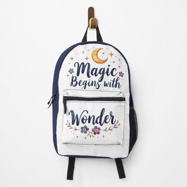 Item preview, Magic Begins with Wonder – Celestial Moon Stars Floral Art designed and sold by Connys Colorful World.