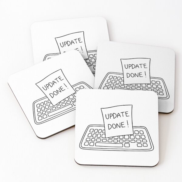 Item preview, A note with update done stuck to a keyboard key designed and sold by rasagamastore.