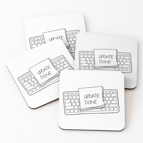 Item preview, A keyboard with a sticky note labeled update done designed and sold by rasagamastore.