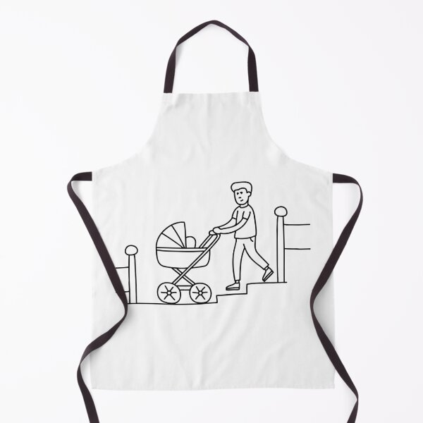 Item preview, A stroller being pushed up a hill next to a metal railing designed and sold by rasagamastore.