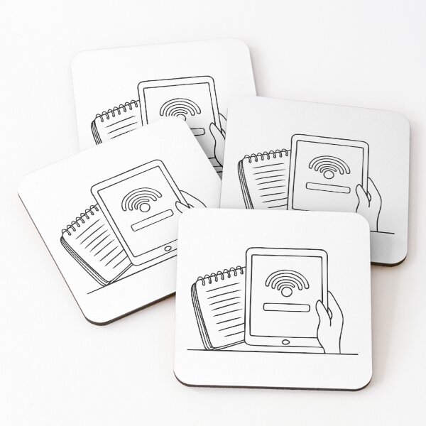 Item preview, A tablet showing software update beside an open notebook designed and sold by rasagamastore.