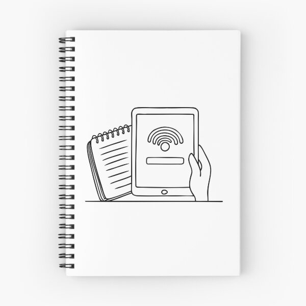 Item preview, A tablet showing software update beside an open notebook designed and sold by rasagamastore.