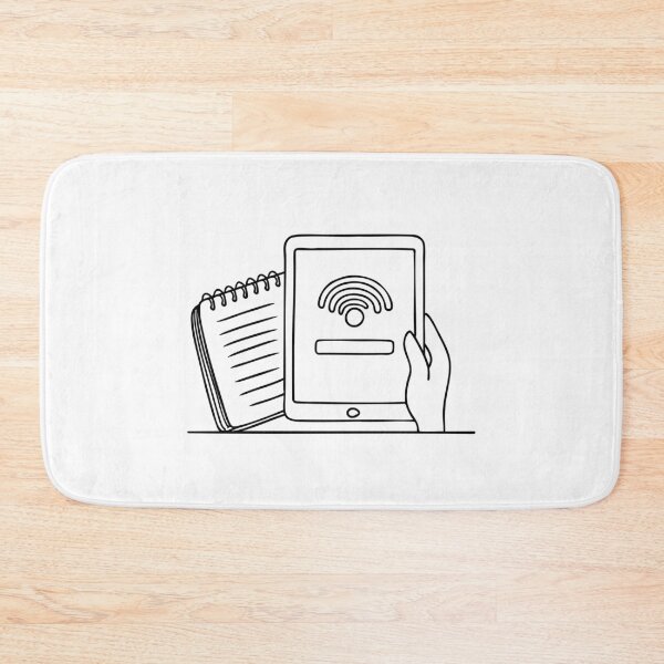 Item preview, A tablet showing software update beside an open notebook designed and sold by rasagamastore.