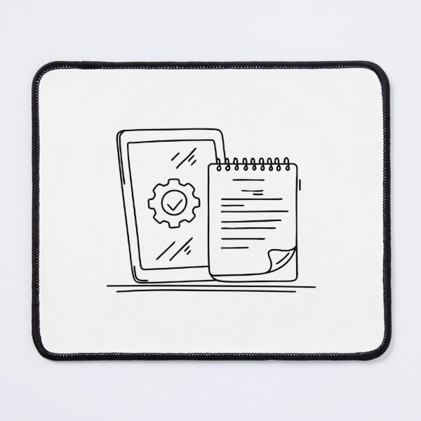 Item preview, A tablet with an update progress screen next to a notebook designed and sold by rasagamastore.