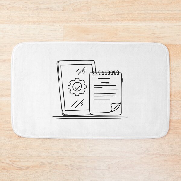 Item preview, A tablet with an update progress screen next to a notebook designed and sold by rasagamastore.