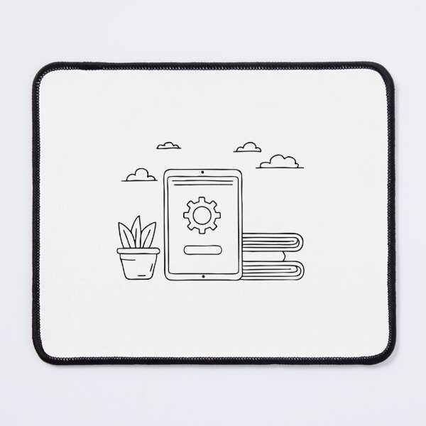 Item preview, A tablet displaying updating software beside a closed notebook designed and sold by rasagamastore.