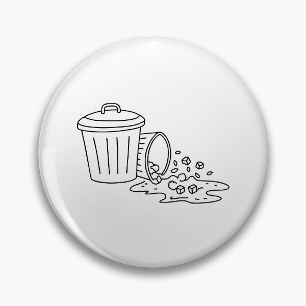 Item preview, A trash bin turned over with garbage scattered around it designed and sold by rasagamastore.