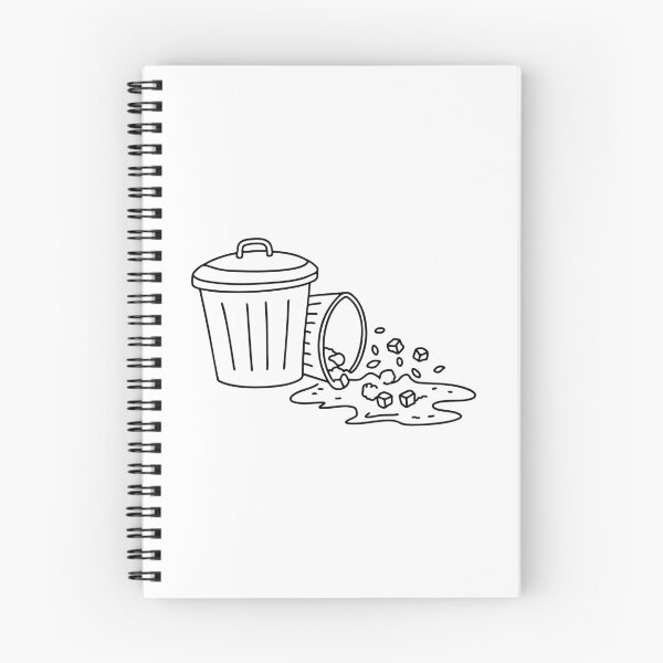 Item preview, A trash bin turned over with garbage scattered around it designed and sold by rasagamastore.