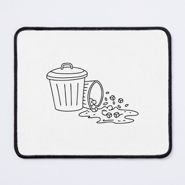 Item preview, A trash bin turned over with garbage scattered around it designed and sold by rasagamastore.