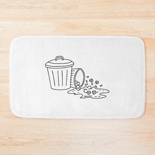 Item preview, A trash bin turned over with garbage scattered around it designed and sold by rasagamastore.