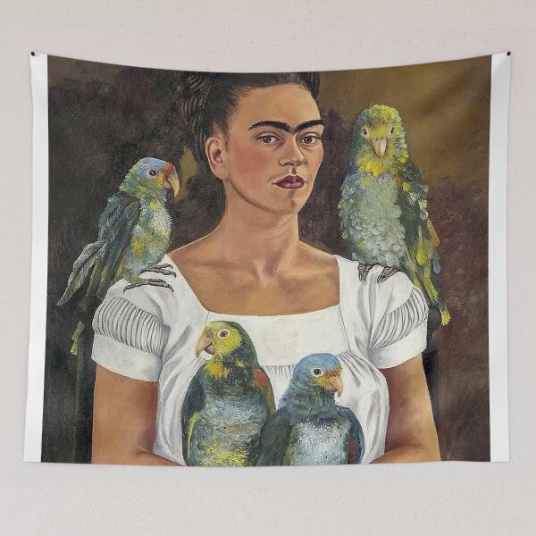 Item preview, Vintage Woman With Parrots Mexican Portrait  Art designed and sold by walterswan.