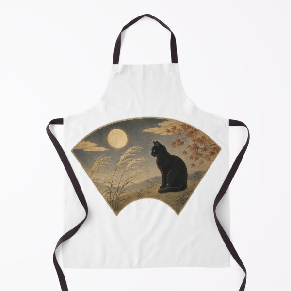 Item preview, Heian Cat Beneath the Autumn Moon designed and sold by YamatoCatStudio.
