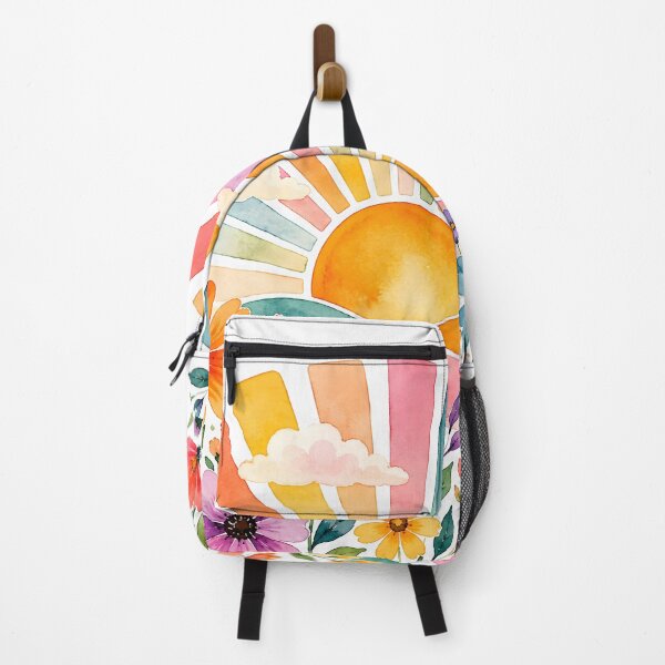 Item preview, Retro sunrise with flowers designed and sold by trendspatterns.