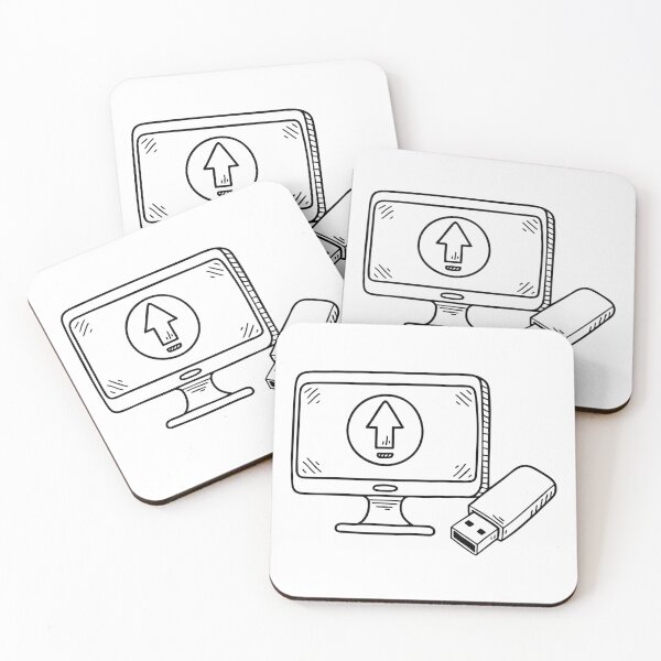 Item preview, A USB stick next to a monitor showing file upload in progress designed and sold by rasagamastore.